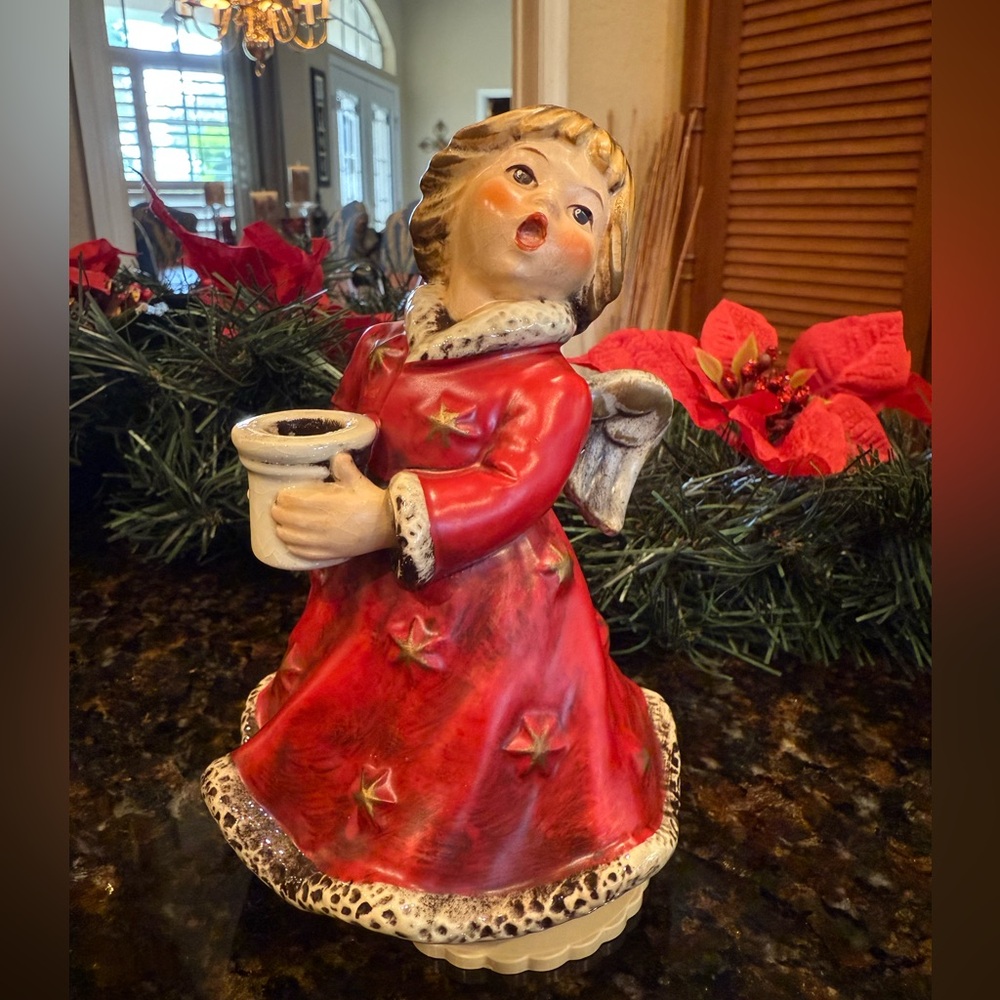 Vintage 1966 Goebel W. Germany Musical Angel Candle Holder Christmas HX 328